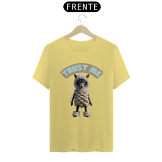 Nome do produto CAMISETA T-SHIRT ESTONADA, LOBO EM PELE DE CORDEIRO TRUST ME
