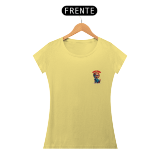 Nome do produto CAMISETA BABY LONG ESTONADA, MINIMALSITA DOG CHUCKY BRINCA COMIGO