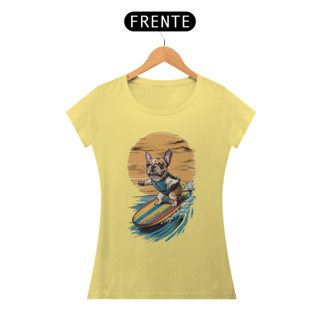 Nome do produto CAMISETA BABY LONG ESTONADA, DOG SURF BULLDOG FRANÇÊS