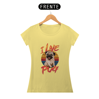 Nome do produto CAMISETA BABY LONG ESTONADA DOG, I LOVE PUG