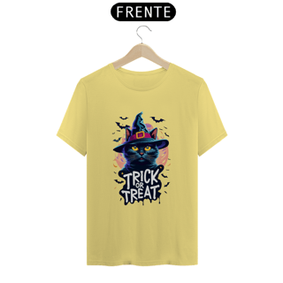 Nome do produto CAMISETA T-SHIRT ESTONADA, BLACK CAT TRICK OR TREAT