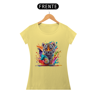 Nome do produto CAMISETA BABY LONG ESTONADA, COLORFUL TIGER