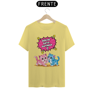 Nome do produto CAMISETA T-SHIRT ESTONADA, COMICS CAT FRASES MÃE DE GATO GATINHA É