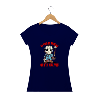 Nome do produto CAMISETA BABY LONG QUALITY DOG, JASON BE KIND SEXTA FEIRA 13