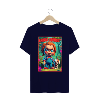 Nome do produto CAMISETA T-SHIRT PLUS SIZE DOG, CHUCKY BRINCA COMIGO 
