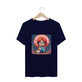 Nome do produto CAMISETA T-SHIRT PLUS SIZE DOG, CHUCKY BE KIND 