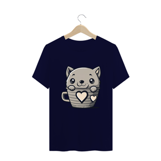 Nome do produto CAMISETA T-SHIRT PLUS SIZE, CAT IN THE CUP