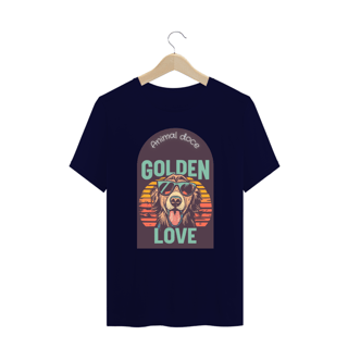 Nome do produto CAMISETA T-SHIRT PLUS SIZE, DOG GOLDEN LOVE