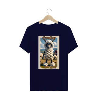 Nome do produto CAMISETA T-SHIRT PLUS SIZE, LOBO EM PELE DE CORDEIRO CONFIA
