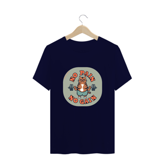 Nome do produto CAMISETA T-SHIRT PLUS SIZE CAT, NO PAIN NO GAIN 