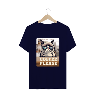 Nome do produto CAMISETA T-SHIRT PLUS SIZE CAT, COFFEE PLEASE