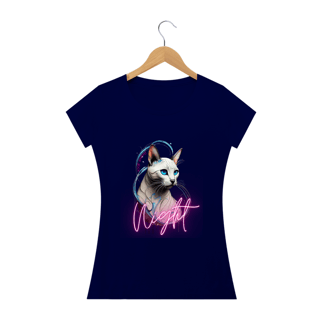 Nome do produto CAMISETA BABY LONG QUALITY, CAT NIGHT