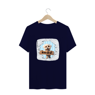 Nome do produto CAMISETA T-SHIRT PLUS SIZE DOG, NEVER GIVE UP