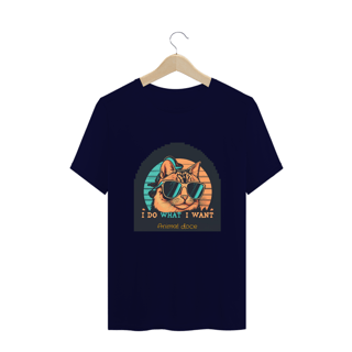 Nome do produto CAMISETA T-SHIRT PLUS SIZE CAT, I DO WHAT I WANT