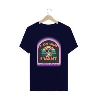 Nome do produto CAMISETA T-SHIRT PLUS SIZE CAT, I DO WHAT I WANT