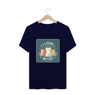 Nome do produto CAMISETA T-SHIRT PLUS SIZE, I LOVE MY CATS 