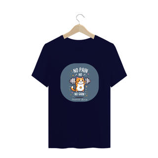 Nome do produto CAMISETA T-SHIRT PLUS SIZE CAT, NO PAIN NO GAIN