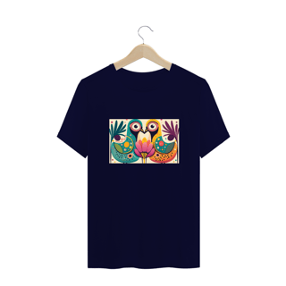 Nome do produto CAMISETA T-SHIRT PLUS SIZE, COLORFUL BIRDS