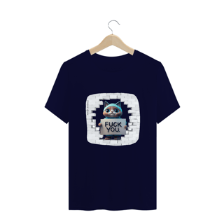 Nome do produto CAMISETA T-SHIRT PLUS SIZE CAT, FUCK YOU