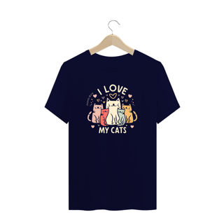 Nome do produto CAMISETA T-SHIRT PLUS SIZE CAT, I LOVE MY CATS