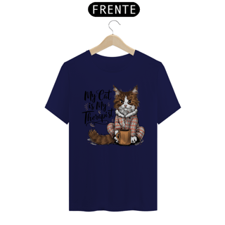 Nome do produto CAMISETA T-SHIRT CLASSIC, MY CAT IS MY THERAPIST
