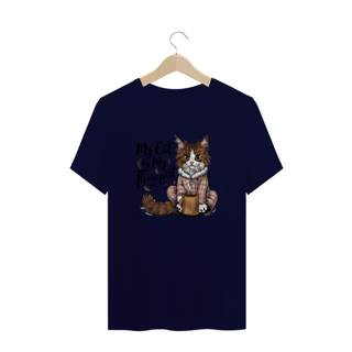 Nome do produto CAMISETA T-SHIRT PLUS SIZE, MY CAT IS MY THERAPIST