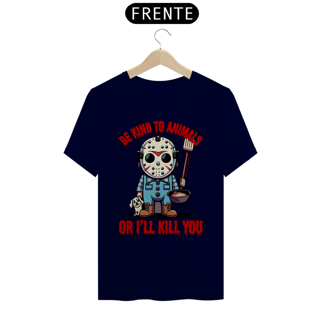Nome do produto CAMISETA T-SHIRT QUALITY DOG, LINHA FILME JASON BE KIND TO ANIMALS, SEXTA FEIRA 13