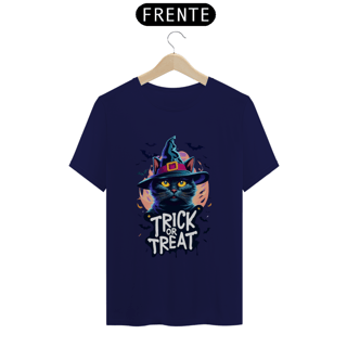 Nome do produto CAMISETA T-SHIRT CLASSIC, BLACK CAT HALLOWEEN, TRICK OR TREAT