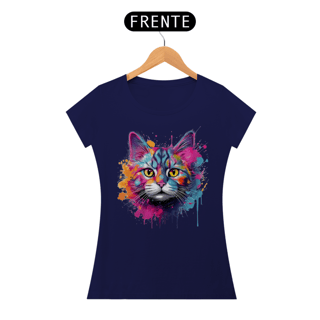 Nome do produto CAMISETA BABY LONG CLASSIC, CAT POP ART