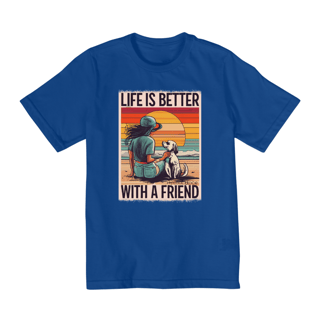 Nome do produto CAMISETA QUALITY INFANTIL  DOG, LIFE IS BETTER-10 A 14 ANOS 
