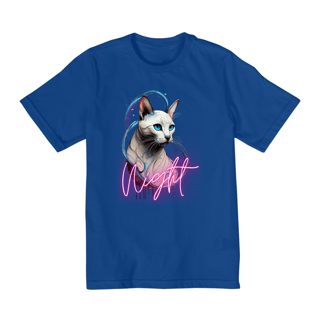Nome do produto CAMISETA QUALITY INFANTIL, CAT NIGHT-10 A 14 ANOS