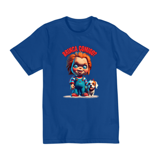 Nome do produto CAMISETA QUALITY INFANTIL, CHUCKY BRINCA COMIGO-2 A 8 ANOS