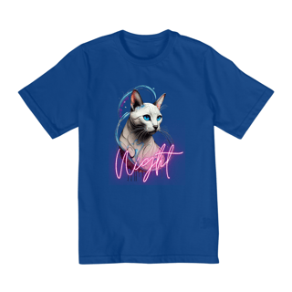Nome do produto CAMISETA QUALITY INFANTIL, CAT NIGHT-2 A 8 ANOS