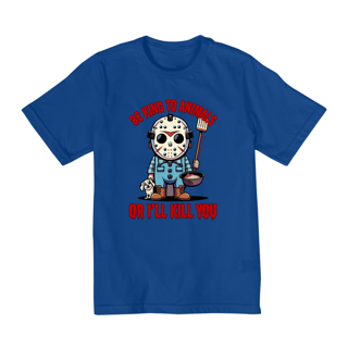 Nome do produto CAMISETA QUALITY INFANTIL DOG, LINHA FILME JASON BE KIND TO ANIMALS, SEXTA FEIRA 13-10 A 14 ANOS 