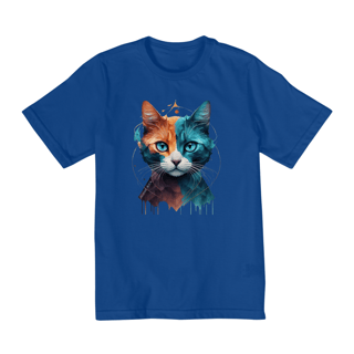 Nome do produto CAMISETA QUALITY INFANTIL, COLORFUL CAT-10 A 14 ANOS