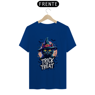 Nome do produto CAMISETA T-SHIRT CLASSIC, BLACK CAT HALLOWEEN, TRICK OR TREAT