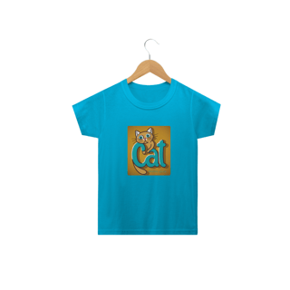 Nome do produto CAMISETA CLASSIC INFANTIL, CAT LETRAS-2 A 14 ANOS