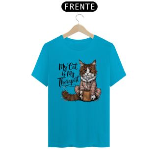 Nome do produto CAMISETA T-SHIRT CLASSIC, MY CAT IS MY THERAPIST
