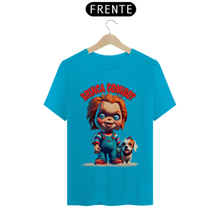 Nome do produto CAMISETA T-SHIRT CLASSIC DOG, LINHA FILME CHUCKY BRINCA COMIGO