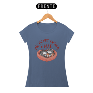 Nome do produto CAMISETA BABY LONG ESTONADA CAT, MÃE DE PET TAMBÉM E MÃE