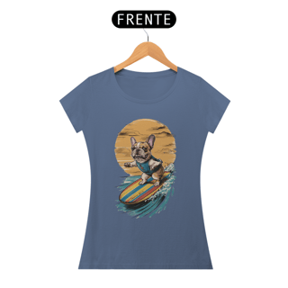 Nome do produto CAMISETA BABY LONG ESTONADA, DOG SURF BULLDOG FRANÇÊS