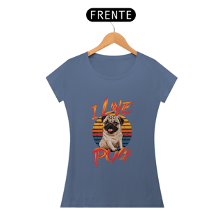 Nome do produto CAMISETA BABY LONG ESTONADA DOG, I LOVE PUG