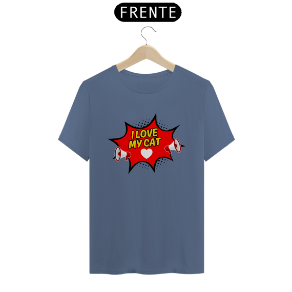 CAMISETA T-SHIRT ESTONADA, COMICS FRASES I LOVE YOU MY CAT