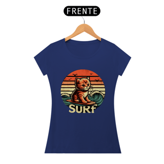 Nome do produto CAMISETA BABY LONG ALGODÃO PIMA, CAT SURF