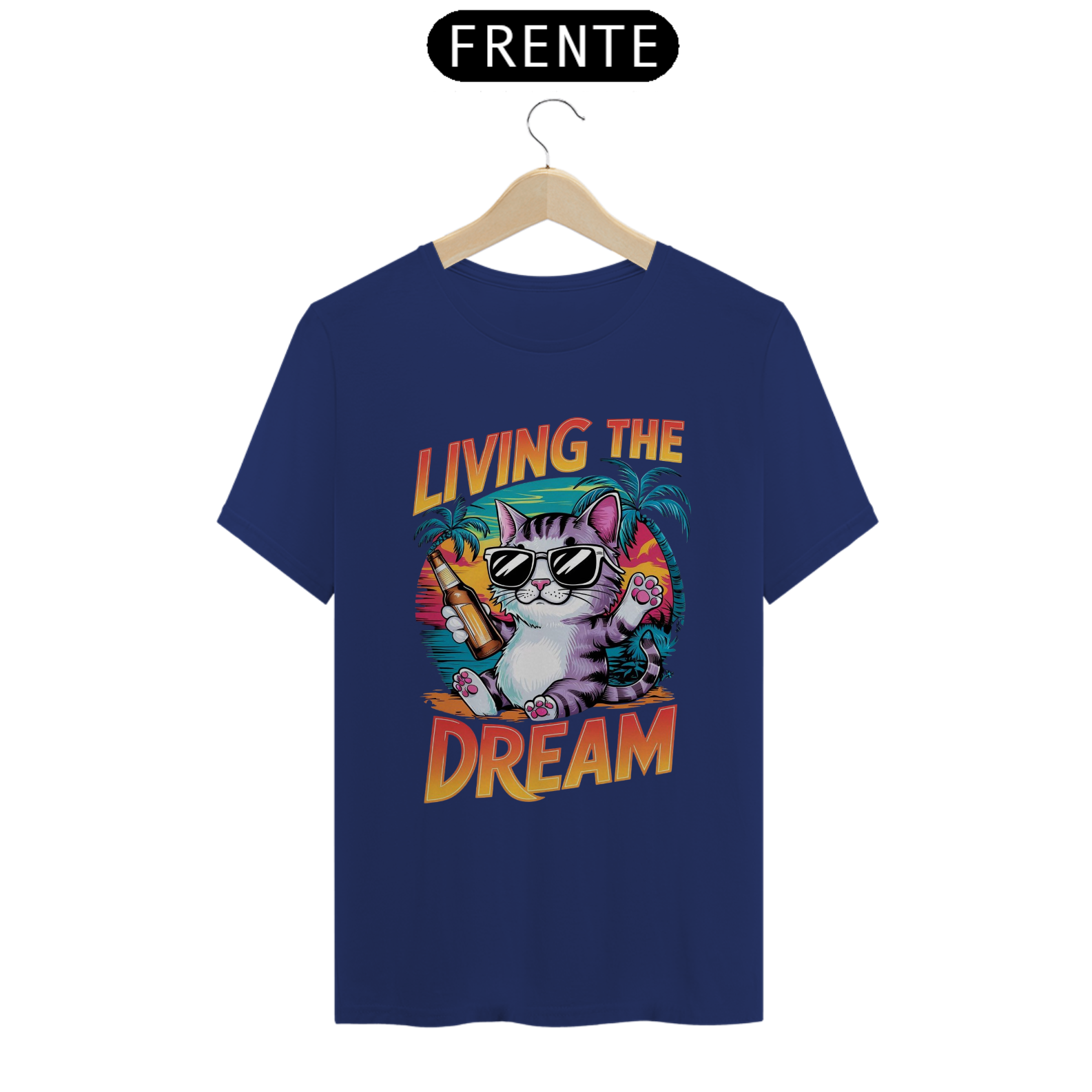 CAMISETA T-SHIRT PIMA CAT, LIVING THE DREAM