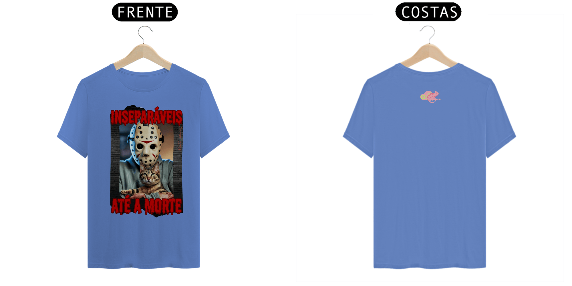 CAMISETA T-SHIRT ESTONADA, JASON INSEPARAVEIS ATÉ A MORTE, SEXTA FEIRA 13