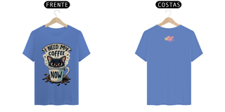 Nome do produto CAMISETA T-SHIRT ESTONADA F/V CAT, I NEED MY COFFEE