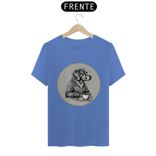 Nome do produto CAMISETA T-SHIRT ESTONADA DOG, GOLDEN COFFEE OVAL PB 