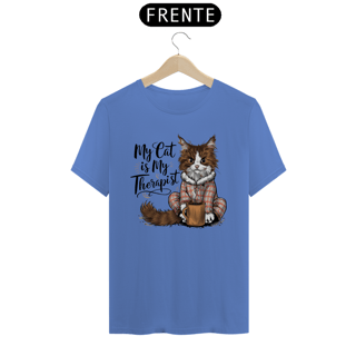 Nome do produto CAMISETA T-SHIRT ESTONADA, MY CAT IS MY THERAPIST