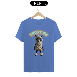 Nome do produto CAMISETA T-SHIRT ESTONADA, LOBO EM PELE DE CORDEIRO TRUST ME